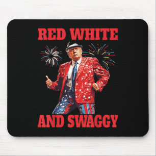 Tapis De Souris Drôle Trump Rouge Blanc Et Swaggy Trump Danse 4ème