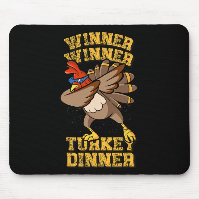 Tapis De Souris Drôle Trump Winner Dîner Turquie Dabbing Tu (Devant)