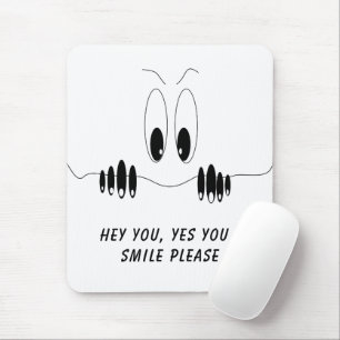 Tapis De Souris Drôle Yeux Curiosity - Sourire - Ajouter votre tex
