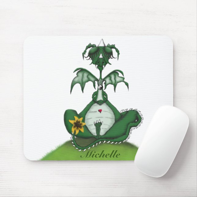 Tapis De Souris Drôle Yogi Dragon Peinture (Avec souris)