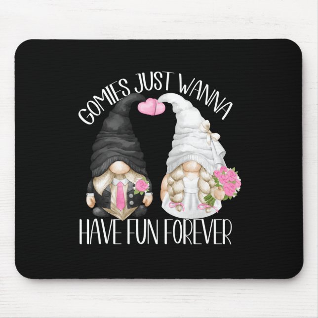 Tapis De Souris Drôles de Cadeaux de Mariage avec des Gnomes Migno (Devant)