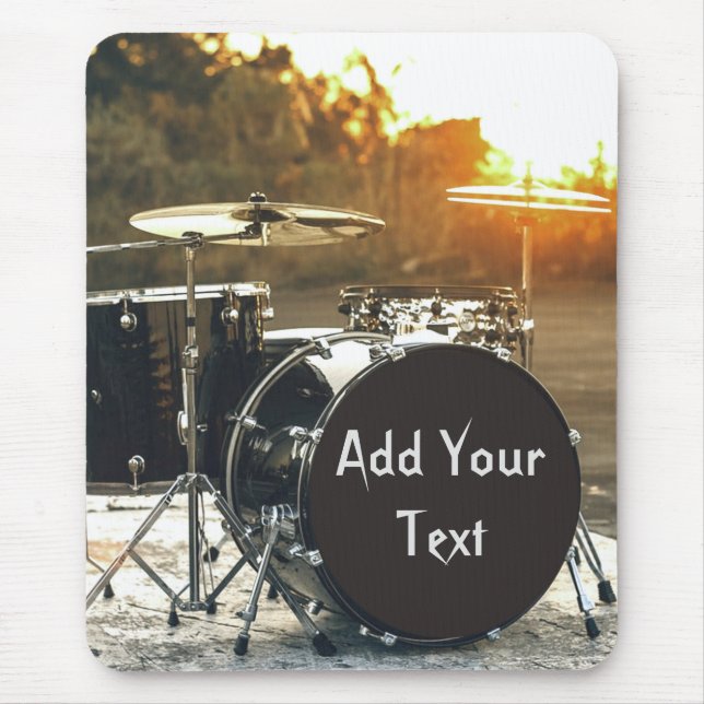 Tapis De Souris Drum Kit Drummer Rock Personnaliser la Personnalis (Devant)