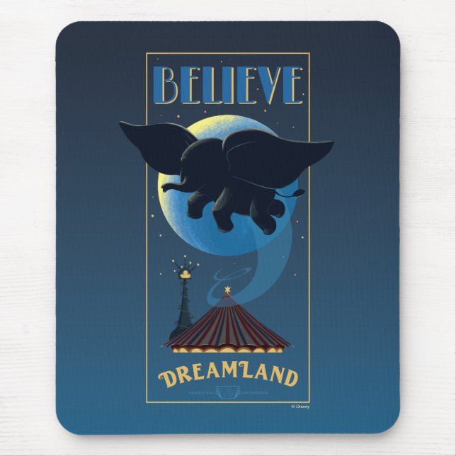 Tapis De Souris Dumbo | Dreamland "Believe" Attraction Art (Devant)