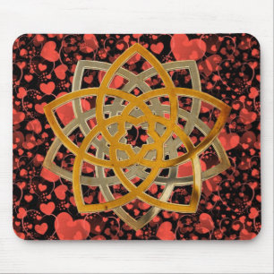 Tapis De Souris Duo Fleur de Vénus - métal antique   motif de cœur