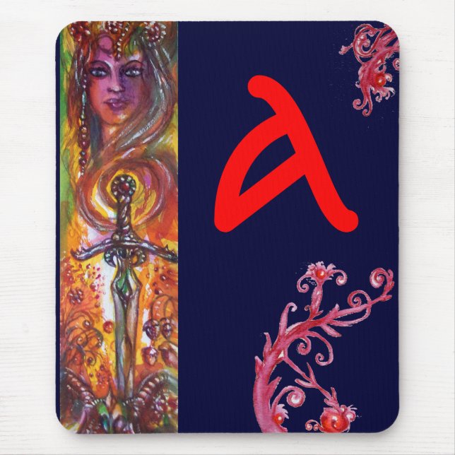 TAPIS DE SOURIS DURENDAL, ÉPÉE ROMANTIQUE ET MONOGRAMME ANGEL (Devant)