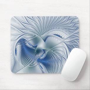 Tapis De Souris Dynamic Fantasy Abstract Blue Tones Fractal Art