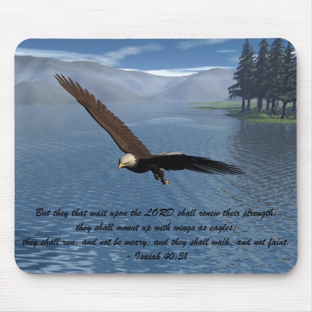 Tapis De Souris Eagle avec l'écriture sainte (Devant)