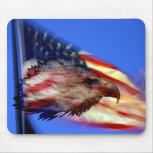Tapis De Souris Eagle et drapeau Mousepad