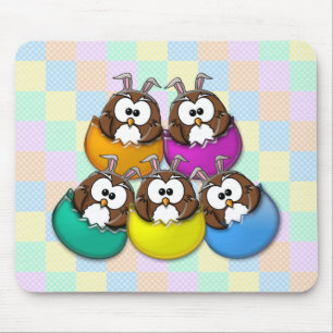 Tapis De Souris Easter owl - rainbow