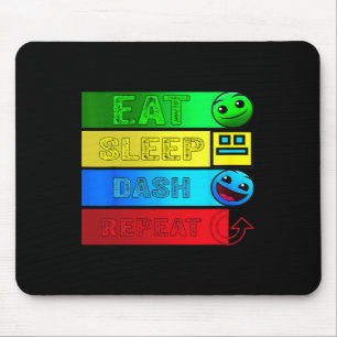 Tapis De Souris Eat Sleep Dash Répéter Video Game Géométrie Vidéo