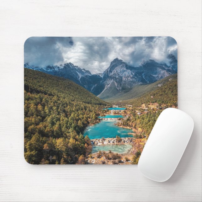 Tapis De Souris Eau | Blue Moon Lake, Chine (Avec souris)