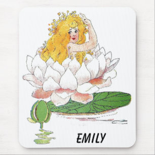 Tapis De Souris Eau Lily Fleur mignonne Enfant Floral Fée Girl