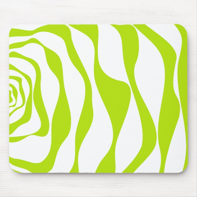 Tapis De Souris Ebb et flux 4 en Lime vert et blanc (Devant)