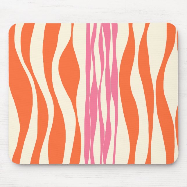 Tapis De Souris Ebb et flux - rose, orange et crème (Devant)