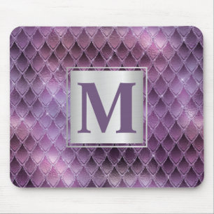 Tapis De Souris Écaille de dragon ombrée violette scintillante et 