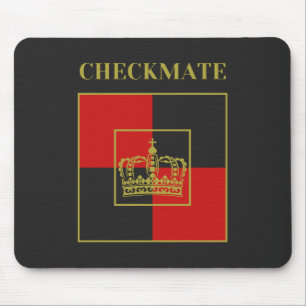 Tapis De Souris échec et mat citation couronne d'échecs rouge or n