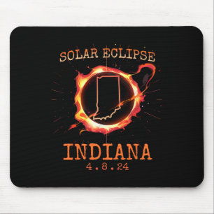 Tapis De Souris Eclipse 2024 Indiana State Totality Usa Path Souve