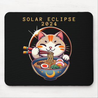Tapis De Souris Éclipse solaire 8 avril 2024 Astronomie Chat Kawai