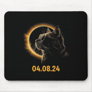 Tapis De Souris Éclipse Solaire Chat Éclipse Solaire Lunettes Chat