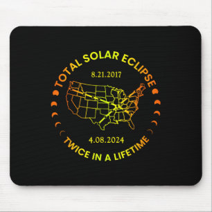 Tapis De Souris Éclipse Solaire Deux Fois Au Cours De La Vie 2024 