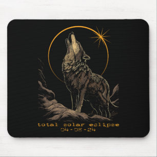 Tapis De Souris Éclipse solaire totale 8 avril Loup