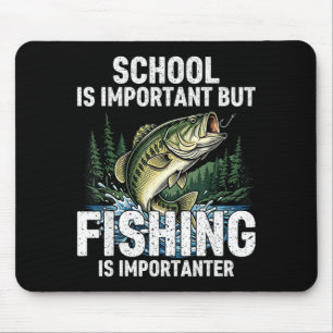 Tapis De Souris École importante pêche drôle pêcheur hommes enfant