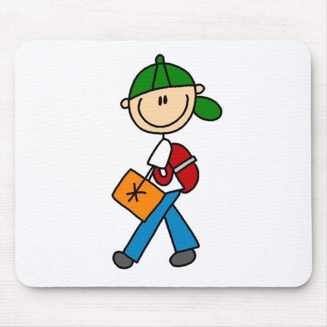 Tapis De Souris Écolier avec le sac à dos Mousepad (Devant)