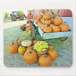 Tapis De Souris Écran de souris Halloween Citrouille Stand Automne