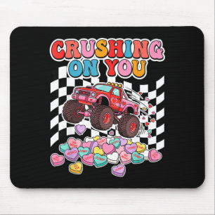 Tapis De Souris Écraser sur vous Monster Truck Saint-Valentin Rétr