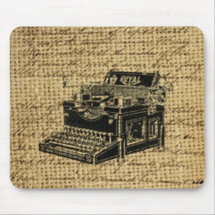 Tapis De Souris écriture de journaliste burlap machine à écrire an