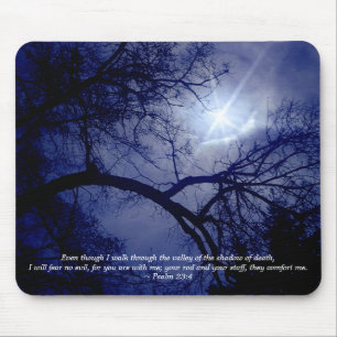 Tapis De Souris Écriture sainte Mousepad de silhouette d'arbre