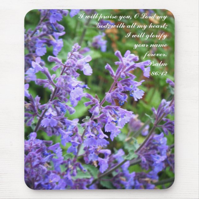 Tapis De Souris Écriture sainte pourpre Mousepad de fleur (Devant)