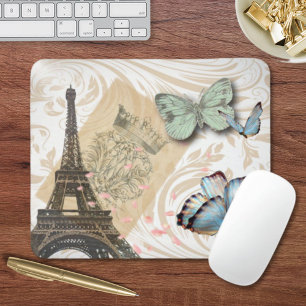 Tapis De Souris écritures postmark papillon Paris Effiel Tower