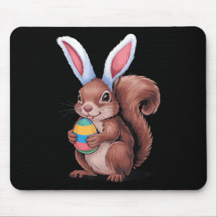 Tapis De Souris Écureuil Avec Des Oreilles De Lapin Drôle Enfants