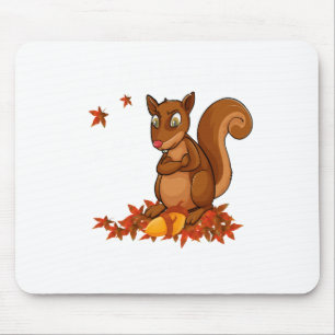 Tapis De Souris Écureuil Drôle Noix Hommes Animal Faune Humour