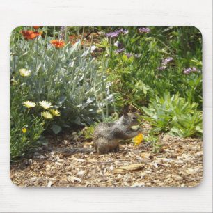 Tapis De Souris Écureuil et fleurs sauvages