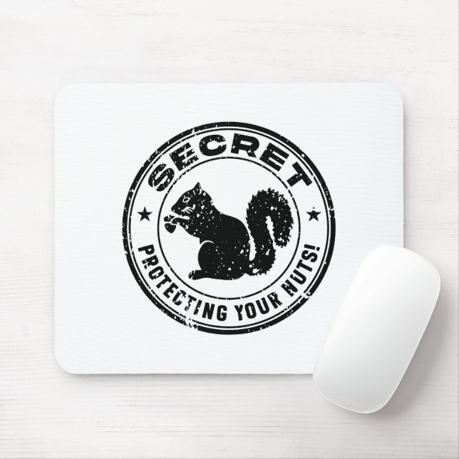 Tapis De Souris Écureuil Secret "Protégez vos noix" (Avec souris)