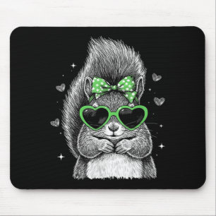Tapis De Souris Écureuil Shamrock Coquette Bow Saint-Patrick