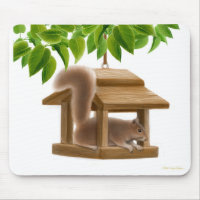 Écureuil vilain Mousepad de conducteur d'oiseau