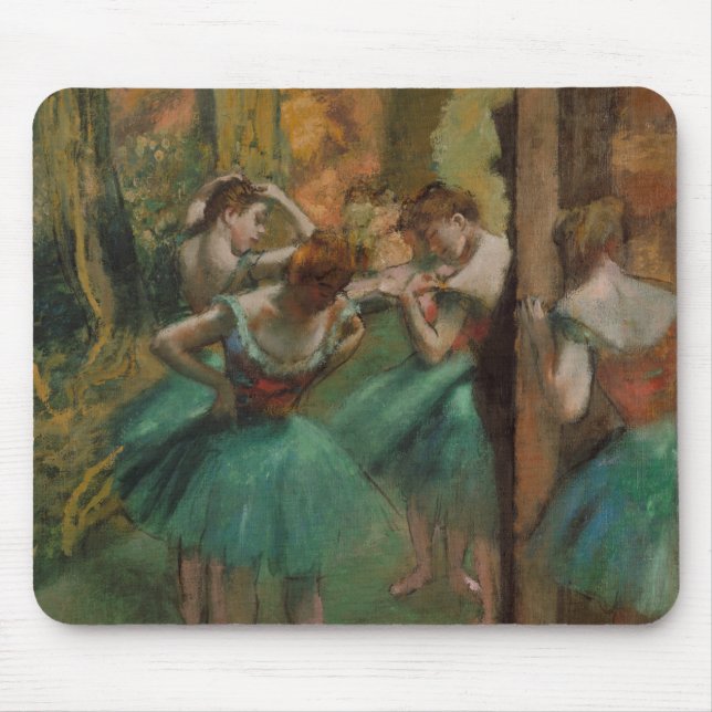 Tapis De Souris Edgar Degas Danseurs rose et vert (Devant)
