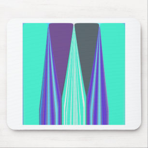 Tapis De Souris Edgy Blue Purple Cyan Chevron Art Imprimer
