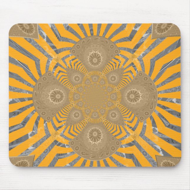 Tapis De Souris Edgy Zebra Elegance : une impression jaune or (Devant)