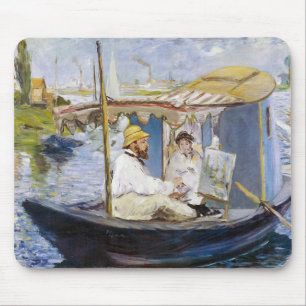 Tapis De Souris Edouard Manet - Monet dans son Studio Boat