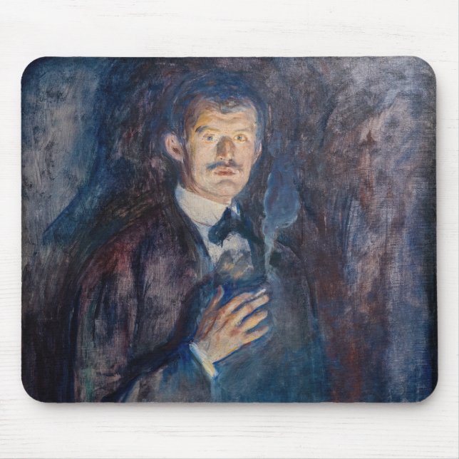 Tapis De Souris Edvard Munch - Autoportrait avec cigarette (Devant)
