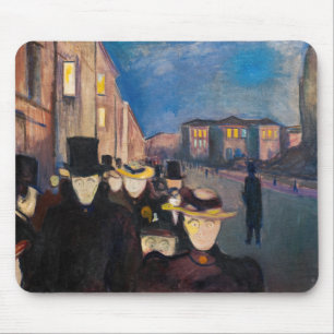 Tapis De Souris Edvard Munch - Soirée sur Karl Johan Street