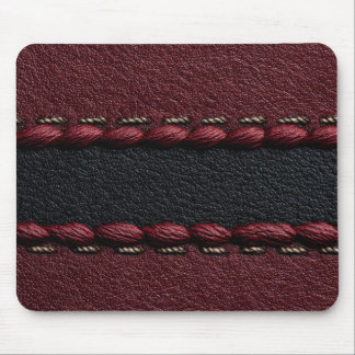 Tapis De Souris Effet cuir noir et rouge