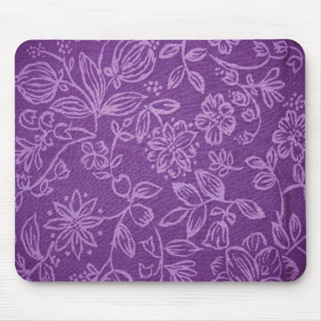 Tapis De Souris Effet floral pourpre de tissu (Devant)