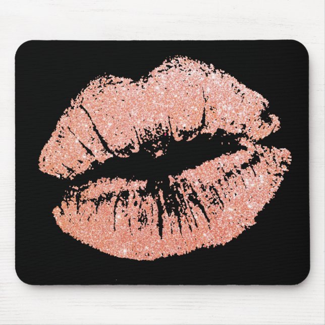 Tapis De Souris Effet Parties scintillant Chic Lipes Rose-Or Mouse (Devant)