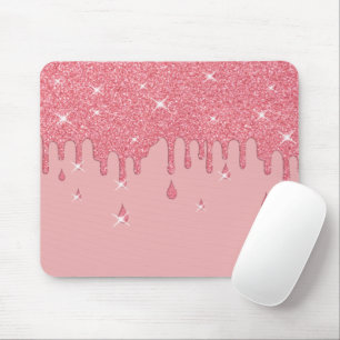 Tapis De Souris Effet Parties scintillant rose et étincelles