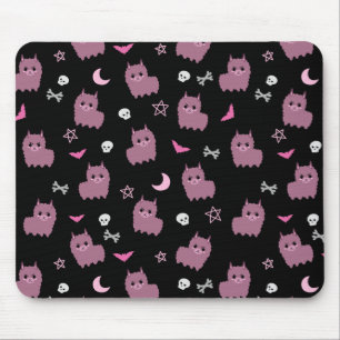 Tapis De Souris Éffrayant pastel goth llama motif sorcière violet